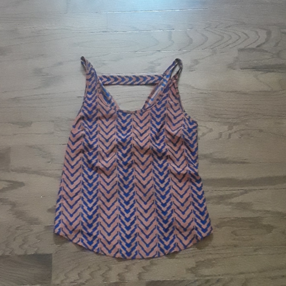 Burnt orangeish brown and blue tank